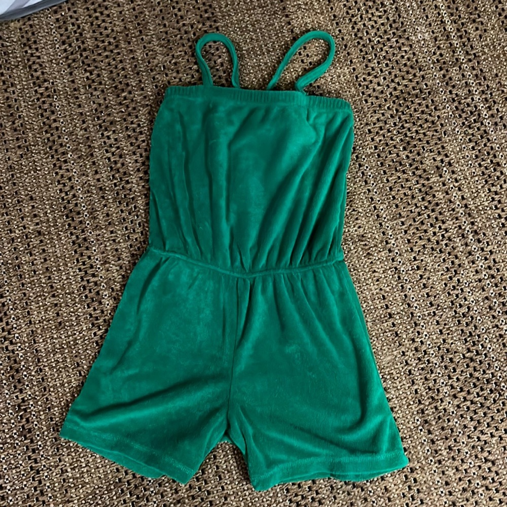 Hanna Andersson | Green Terry Romper | EUC size 120